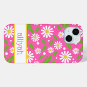 Retro Hippie Bloemen Madeliefje Patroon Case-Mate iPhone Case (Achterkant (horizontaal))