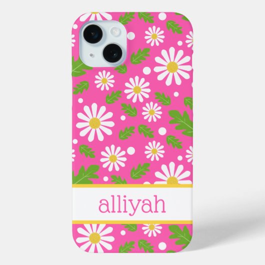 Retro Hippie Bloemen Madeliefje Patroon Case-Mate iPhone Case (Achterkant)