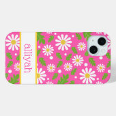 Retro Hippie Bloemen Madeliefje Patroon Case-Mate iPhone Case (Achterkant (horizontaal))