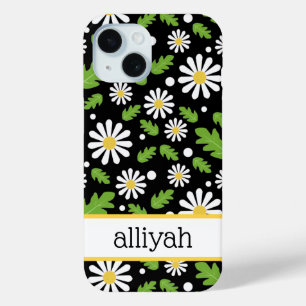 Retro Hippie Bloemen Madeliefje Patroon iPhone 15 Case