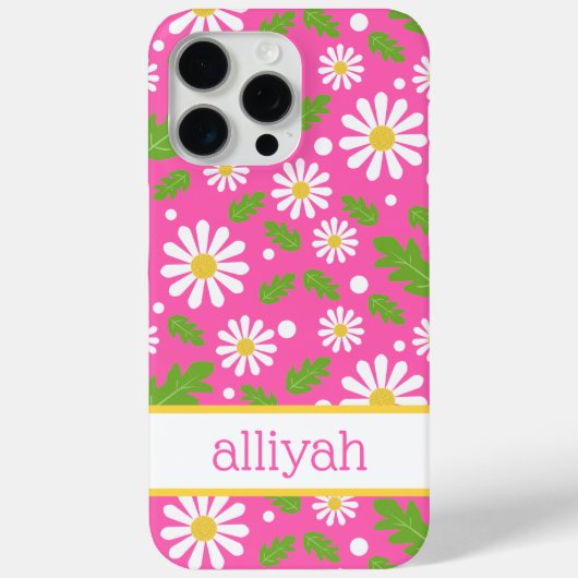 Retro Hippie Bloemen Madeliefje Patroon Case-Mate iPhone Case (Achterkant)