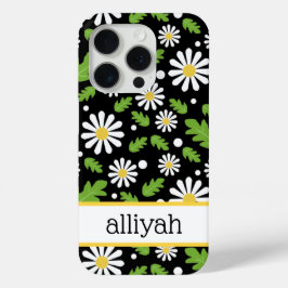 Retro Hippie Bloemen Madeliefje Patroon iPhone 15 Pro Case