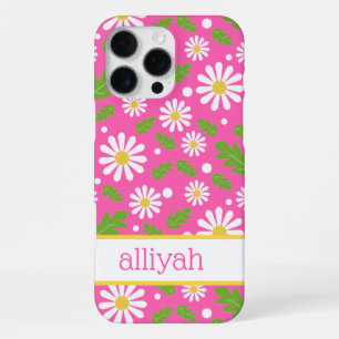 Retro Hippie Bloemen Madeliefje Patroon iPhone 16 Pro Max Hoesje