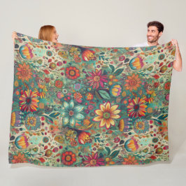 Retro Hippie: Bloemen Tapijt Deken