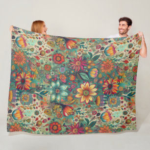 Retro Hippie: Bloemen Tapijt Deken