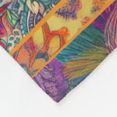 Retro Hippie: Bloemfantasie Fleece Deken (Hoek)