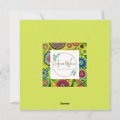 Retro Hippie Bloempatroon Feestdagenkaart (Achterkant)