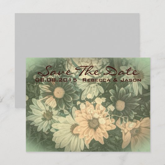 retro hippie bohemian zomerdagbruiloft aankondigingskaart (Voorkant / Achterkant)