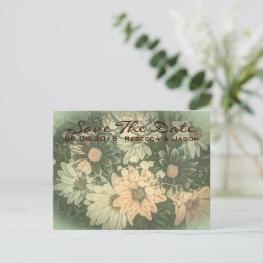 retro hippie bohemian zomerdagbruiloft aankondigingskaart (Staand voorkant)