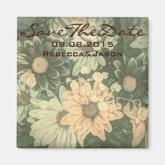 retro hippie bohemian zomerdagbruiloft magneet (Voorkant)