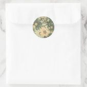 retro hippie bohemian zomerdagbruiloft ronde sticker (Tas)