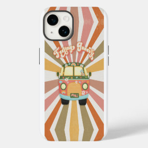 Retro Hippie Busje 1960s 1970s Madeliefjes Bloemen iPhone 14 Hoesje