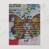 Retro Hippie Butterfly Woman Mixed Media Collage Briefkaart (Voorkant)