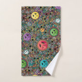 Retro Hippie Colorful Peace Sign 60s Pattern Bad Handdoek (Handdoek)