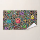 Retro Hippie Colorful Peace Sign 60s Pattern Bad Handdoek (Handdoek)