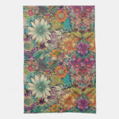 Retro Hippie Daisy keukenhanddoek (Verticaal)