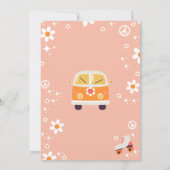 Retro Hippie Daisy Rainbow Groovy One 1st Birthday Kaart (Achterkant)