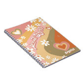 Retro Hippie Daisy Spread LOVE Floral jaren 1960 Notitieboek (Rechterzijde)