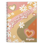 Retro Hippie Daisy Spread LOVE Floral jaren 1960 Notitieboek (Voorkant)