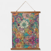 Retro Hippie: Daisy Verticle Muur Hangend Wandkleed (Voorkant)