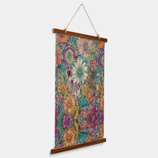 Retro Hippie: Daisy Verticle Muur Hangend Wandkleed (Gebogen)