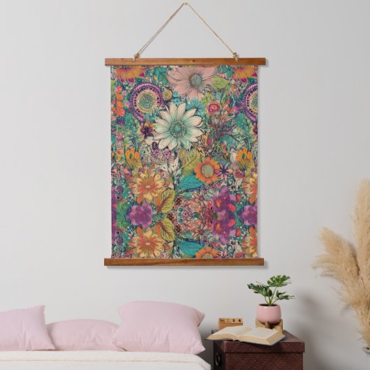 Retro Hippie: Daisy Verticle Muur Hangend Wandkleed (Slaapkamer)