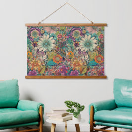 Retro Hippie: Daisy Wall opknoping Hangend Wandkleed