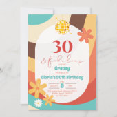 Retro Hippie Dertig en Fabulous Invitation Kaart (Voorkant)