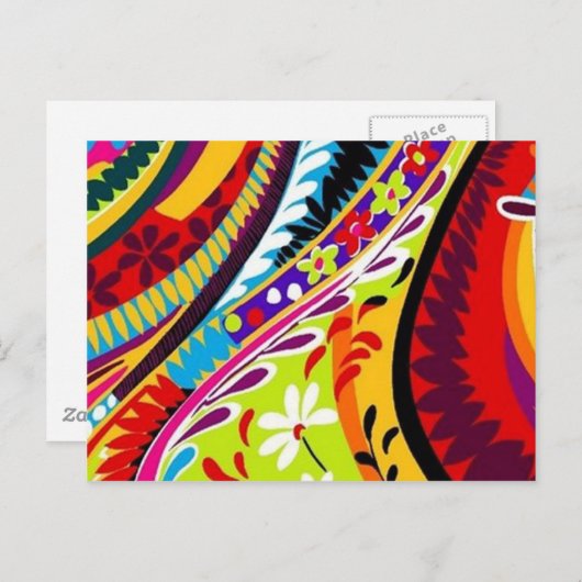 Retro Hippie Design Briefkaart (Voorkant / Achterkant)