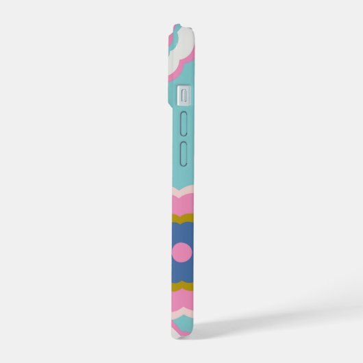 Retro Hippie Flora iPhone 15 Case (Linkerkant)