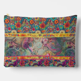 Retro Hippie: Floral Fantasy Zippered Pouch Etui