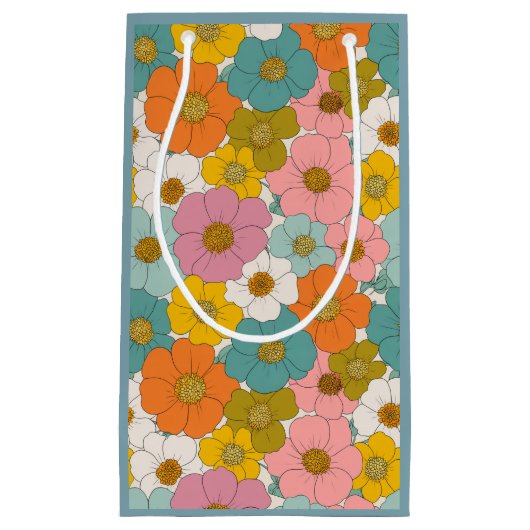 Retro Hippie Floral Klein Cadeauzakje (Voorkant)