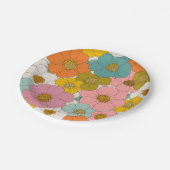 Retro Hippie Floral Papieren Bordje (Gekanteld)