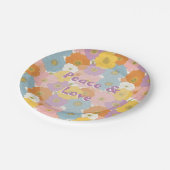 Retro Hippie Floral Papieren Bordje (Gekanteld)