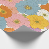 Retro Hippie Floral Verjaardag Cadeaupapier (Hoek)