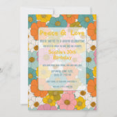 Retro Hippie Floral Verjaardag Kaart (Voorkant)