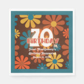 Retro Hippie Flower 1960's 70ste verjaardag Servet (Voorkant)