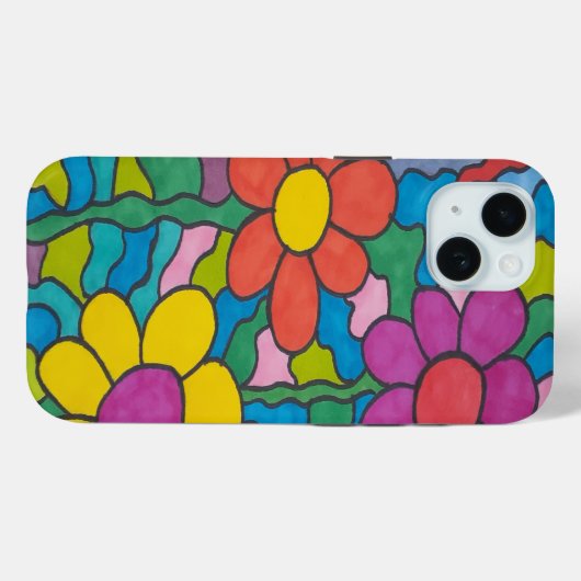 Retro Hippie Flower Art Case-Mate iPhone Case (Achterkant (horizontaal))