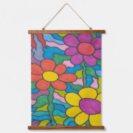 Retro Hippie Flower Art Hangend Wandkleed