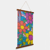 Retro Hippie Flower Art Hangend Wandkleed (Gebogen)