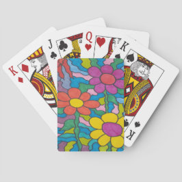 Retro Hippie Flower Art Pokerkaarten