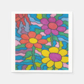 Retro Hippie Flower Art Servet (Voorkant)