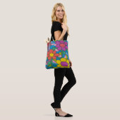 Retro Hippie Flower Art Tote Bag (Op model)