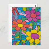 Retro Hippie Flower Briefkaart (Voorkant / Achterkant)