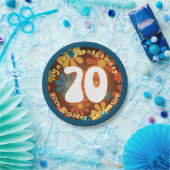 Retro Hippie Flower Power 70e verjaardag Papieren Bordje (Feest)