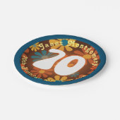 Retro Hippie Flower Power 70e verjaardag Papieren Bordje (Gekanteld)
