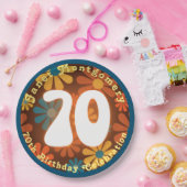 Retro Hippie Flower Power 70e verjaardag Papieren Bordje (Feest)