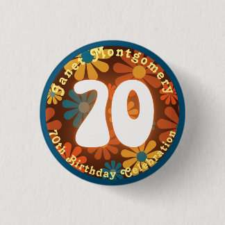 Retro Hippie Flower Power 70e verjaardag Ronde Button 3,2 Cm