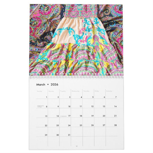 Retro Hippie Flower Power  Kalender (Mar 2026)