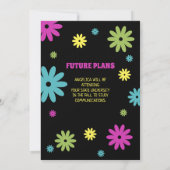 Retro Hippie Flowers 2 Foto Afstuderen Aankondiging (Achterkant)